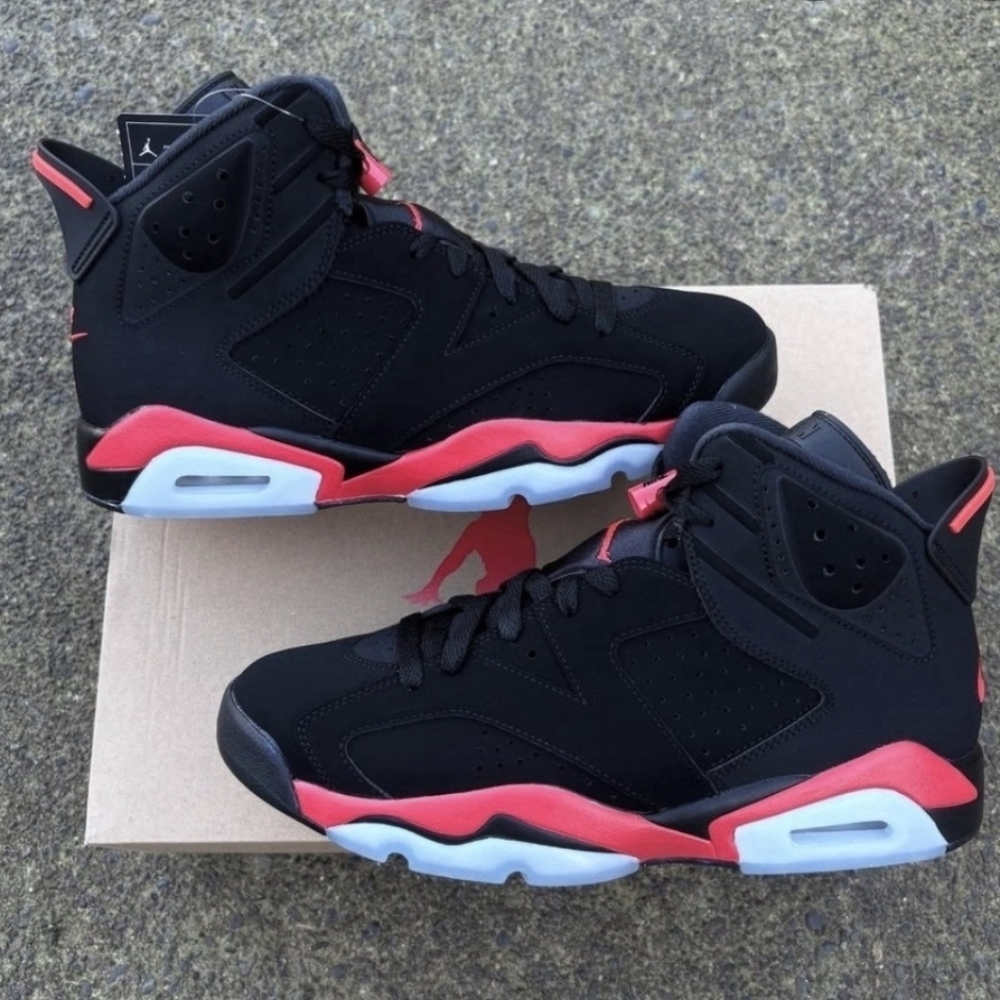 Men's Black and Red High-Top Sneakers
